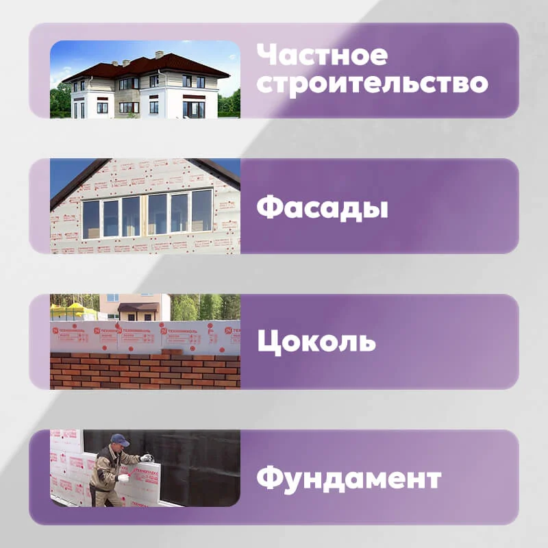 Экструзионный пенополистирол (XPS) ТЕХНОНИКОЛЬ Техноплекс